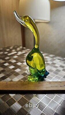 Murano Glass Duck (Archimede Seguso) Venetian Italian Green Vintage