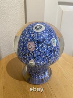 Murano Glass Fratelli Toso Vintage Millefiori Doorknob Pedestal Paperweight Lrge