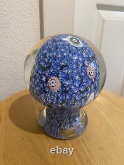 Murano Glass Fratelli Toso Vintage Millefiori Doorknob Pedestal Paperweight Lrge