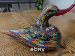 Murano Glass Large Duck Figurine Vintage 10 Spectacular