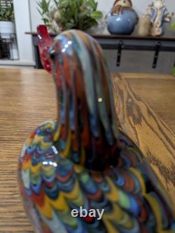 Murano Glass Large Duck Figurine Vintage 10 Spectacular