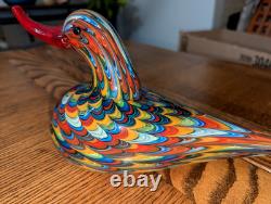 Murano Glass Large Duck Figurine Vintage 10 Spectacular