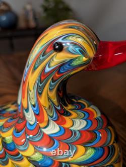 Murano Glass Large Duck Figurine Vintage 10 Spectacular