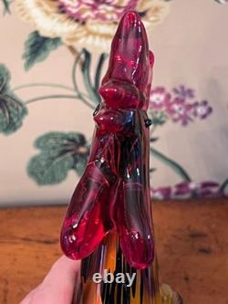 Murano Glass Large Vintage Hand Blown Confetti Rooster MINT