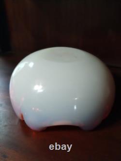 Murano Glass Opalescent Pink Red Tri Color Candy Dish. Vintage 1950's Italian