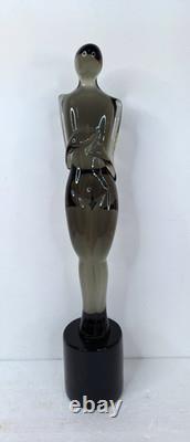 Murano Glass Rossi Art Glass Woman Smoky Glass Sculpture Art Object SIGNED