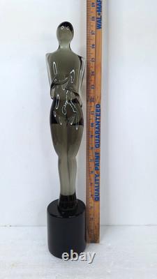 Murano Glass Rossi Art Glass Woman Smoky Glass Sculpture Art Object SIGNED