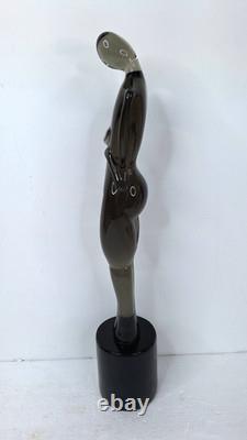 Murano Glass Rossi Art Glass Woman Smoky Glass Sculpture Art Object SIGNED