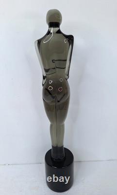 Murano Glass Rossi Art Glass Woman Smoky Glass Sculpture Art Object SIGNED