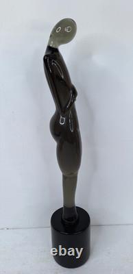 Murano Glass Rossi Art Glass Woman Smoky Glass Sculpture Art Object SIGNED