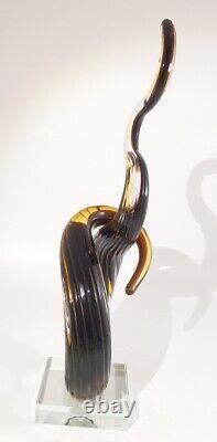 Murano Glass Signed Sculpture Twisted Abstract 12 With Sticker Original Italy