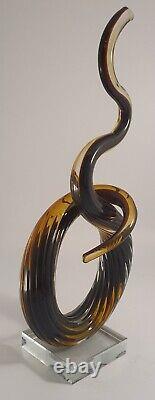 Murano Glass Signed Sculpture Twisted Abstract 12 With Sticker Original Italy