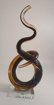 Murano Glass Signed Sculpture Twisted Abstract 12 With Sticker Original Italy