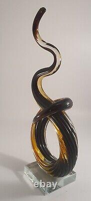 Murano Glass Signed Sculpture Twisted Abstract 12 With Sticker Original Italy