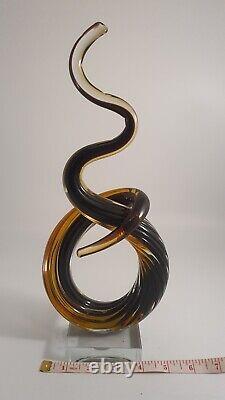 Murano Glass Signed Sculpture Twisted Abstract 12 With Sticker Original Italy