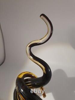 Murano Glass Signed Sculpture Twisted Abstract 12 With Sticker Original Italy