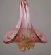Murano Glass Sommerso Basket Mid Century Modern Vintage