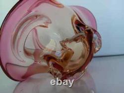 Murano Glass Sommerso Basket Mid Century Modern Vintage