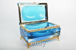 Murano Glass Sommerso Jewelry Box Unique designer piece Vintage 1960s