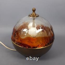 Murano Glass Sphere Table Lamp Mazzega Design Brass Vintage 1970