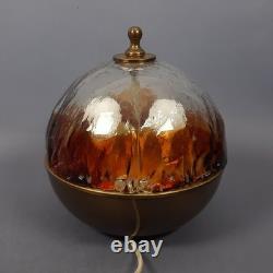 Murano Glass Sphere Table Lamp Mazzega Design Brass Vintage 1970