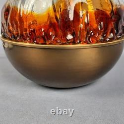 Murano Glass Sphere Table Lamp Mazzega Design Brass Vintage 1970