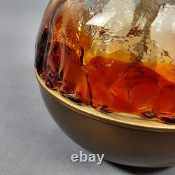 Murano Glass Sphere Table Lamp Mazzega Design Brass Vintage 1970