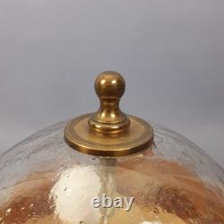 Murano Glass Sphere Table Lamp Mazzega Design Brass Vintage 1970