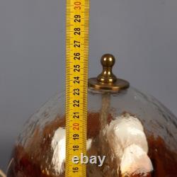Murano Glass Sphere Table Lamp Mazzega Design Brass Vintage 1970