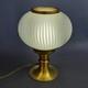 Murano Glass Sphere Table Lamp Vintage Brass Base Striped Design 1960s