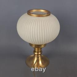 Murano Glass Sphere Table Lamp Vintage Brass Base Striped Design 1960s