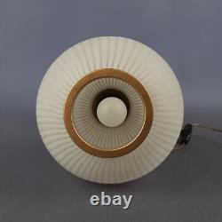 Murano Glass Sphere Table Lamp Vintage Brass Base Striped Design 1960s