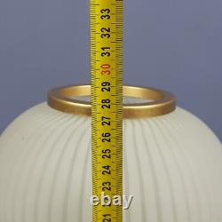 Murano Glass Sphere Table Lamp Vintage Brass Base Striped Design 1960s