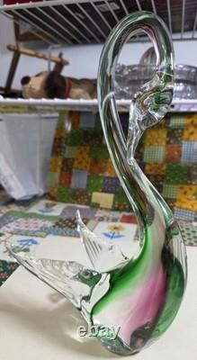 Murano Glass Swan Hand-Blown Glass 11 Italy MCM Vintage Art Decor Collectible