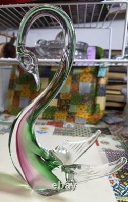 Murano Glass Swan Hand-Blown Glass 11 Italy MCM Vintage Art Decor Collectible