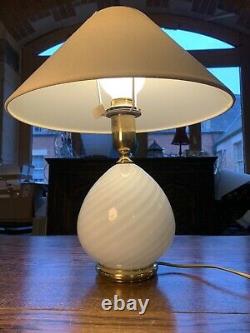 Murano Glass Swirl Table Lamp, By Zonca-Italy Vintage Light 1970s