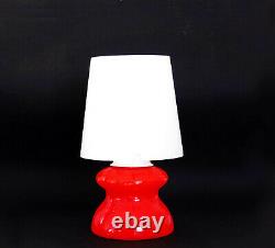 Murano Glass Table Lamp 1960s 70s Italy Orange White Mazzega Mid Century Vintage