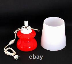 Murano Glass Table Lamp 1960s 70s Italy Orange White Mazzega Mid Century Vintage