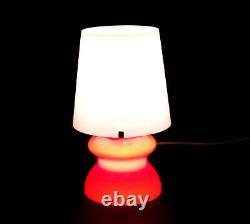 Murano Glass Table Lamp 1960s 70s Italy Orange White Mazzega Mid Century Vintage