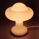 Murano Glass Table Lamp White UFO Space Age Design Vintage 70s