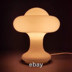 Murano Glass Table Lamp White UFO Space Age Design Vintage 70s