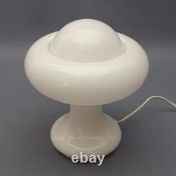 Murano Glass Table Lamp White UFO Space Age Design Vintage 70s
