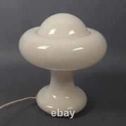 Murano Glass Table Lamp White UFO Space Age Design Vintage 70s