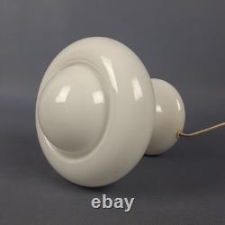 Murano Glass Table Lamp White UFO Space Age Design Vintage 70s