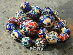 Murano Glass Trade Bead Necklace Millefiori Art Deco Antique Moretti Canes