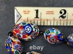 Murano Glass Trade Bead Necklace Millefiori Art Deco Antique Moretti Canes