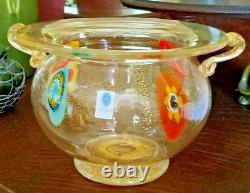 Murano Glass Vase Bowl Serenella Italy Venetian Vintage w label