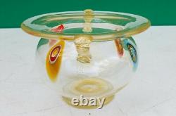 Murano Glass Vase Bowl Serenella Italy Venetian Vintage w label
