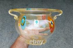 Murano Glass Vase Bowl Serenella Italy Venetian Vintage w label