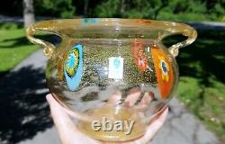 Murano Glass Vase Bowl Serenella Italy Venetian Vintage w label